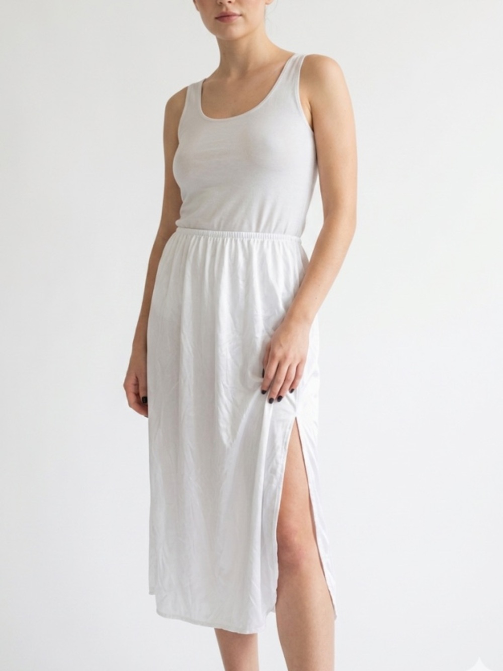 Vintage Impromptu White Slip Skirt | Lace Trim‎ | Coquette Lingerie | Y2K
